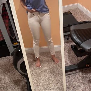White free people jeans - with zipper on bottom